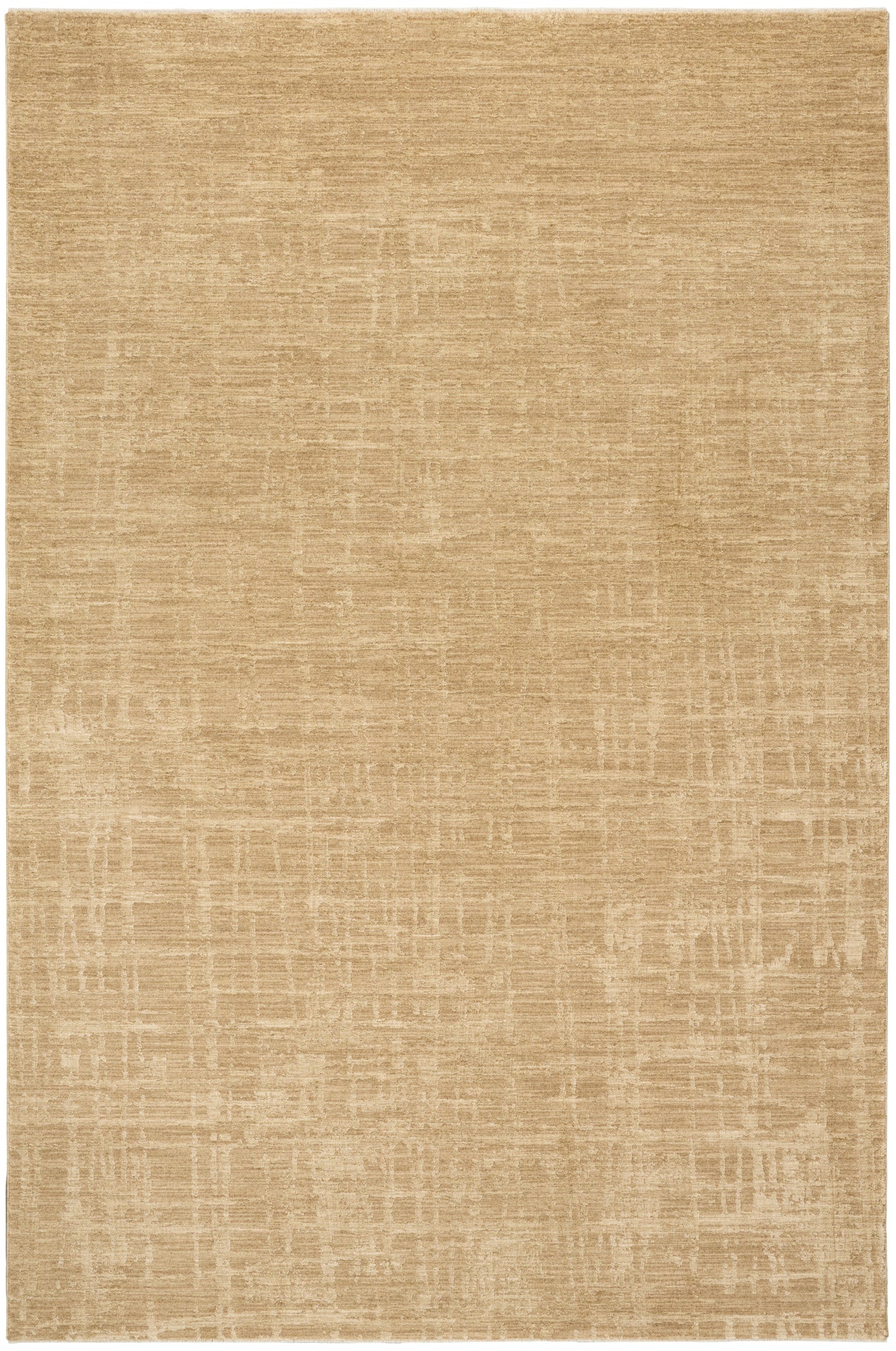 Beige rectangular rug with subtle distressed texture for a soft, timeless look.