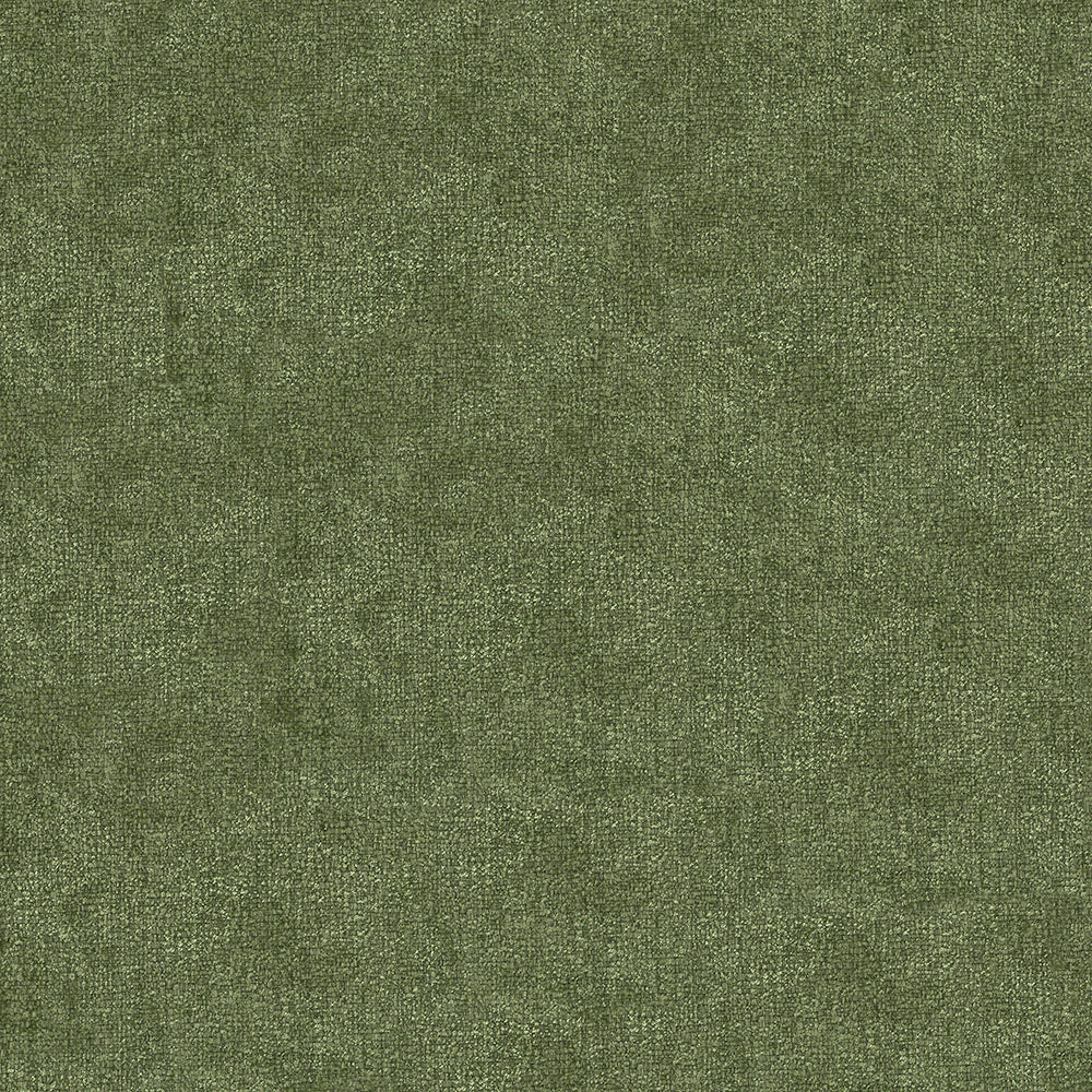 Olive green velvet fabric swatch with a solid color and soft nap, showing subtle texture.