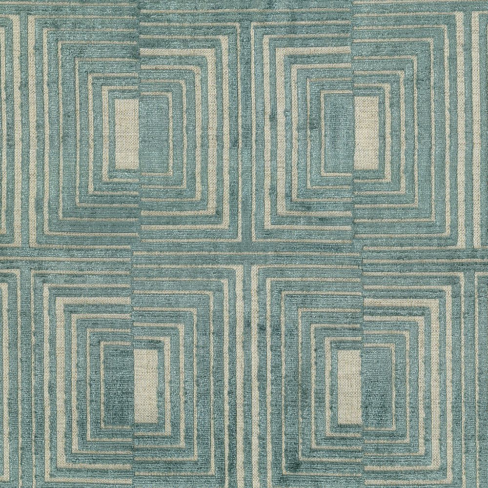 NICHOLASJOHN INC NJ-LEO Aqua Velvet,Geometric   Fabric - NJ25-1883