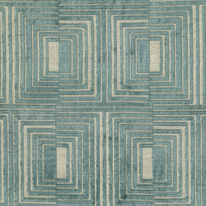 NICHOLASJOHN INC NJ-LEO Aqua Velvet,Geometric   Fabric - NJ25-1883