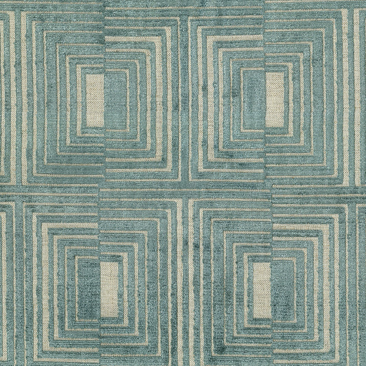 NICHOLASJOHN INC NJ-LEO Aqua Velvet,Geometric   Fabric - NJ25-1883