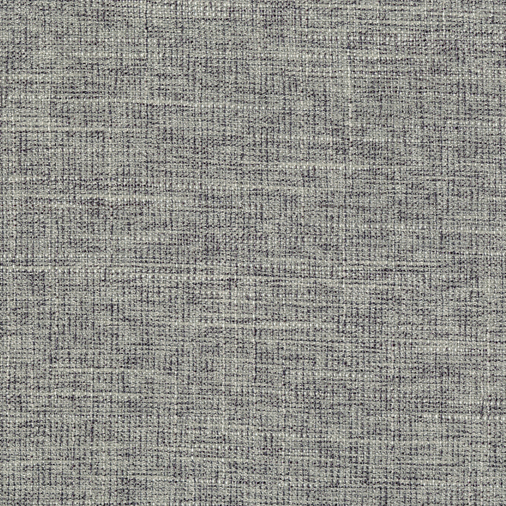 Grey woven fabric texture with subtle heather grain, linen-like upholstery fabric.