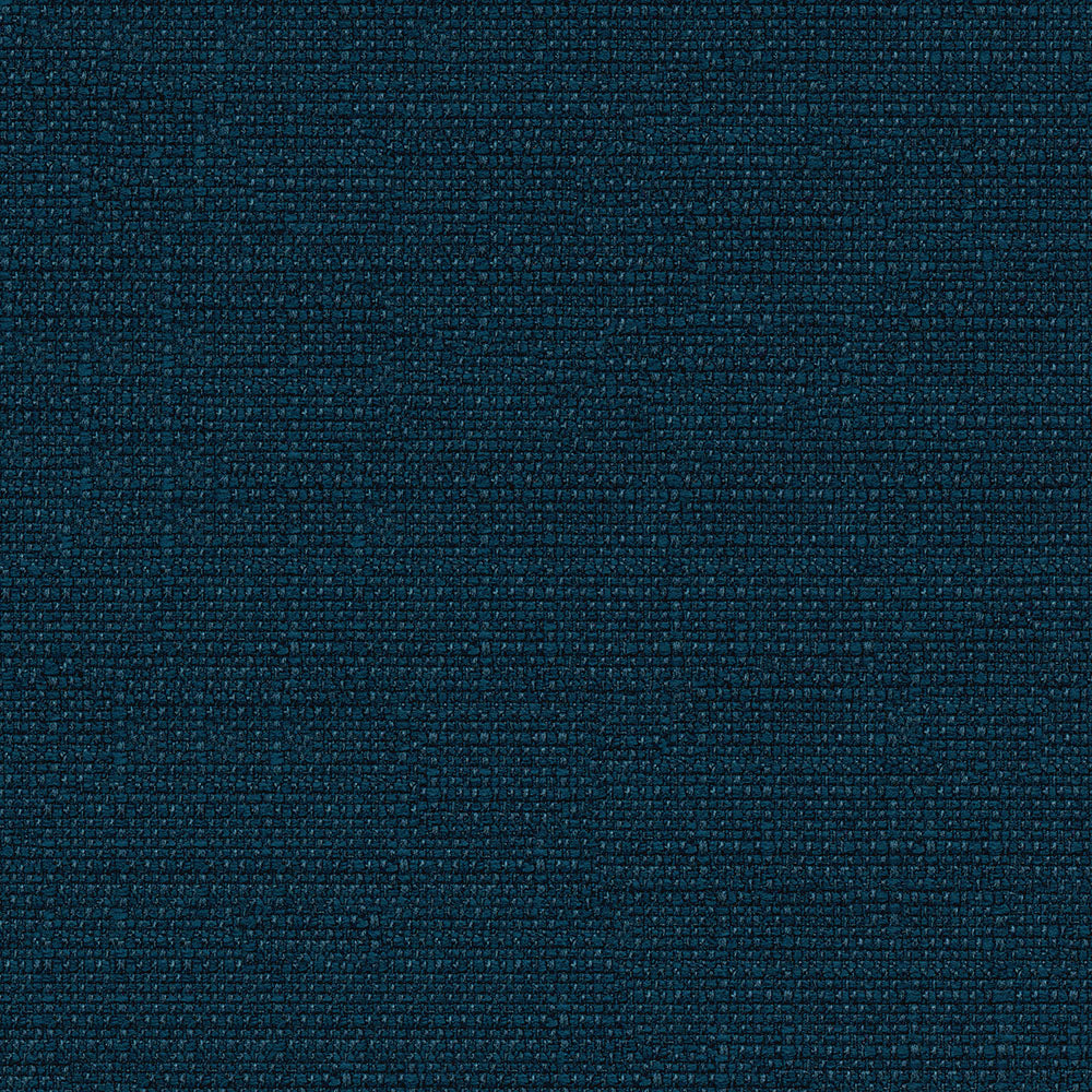 Deep navy blue woven upholstery fabric with tight texture and subtle grid pattern, ideal for sofas or cushions.