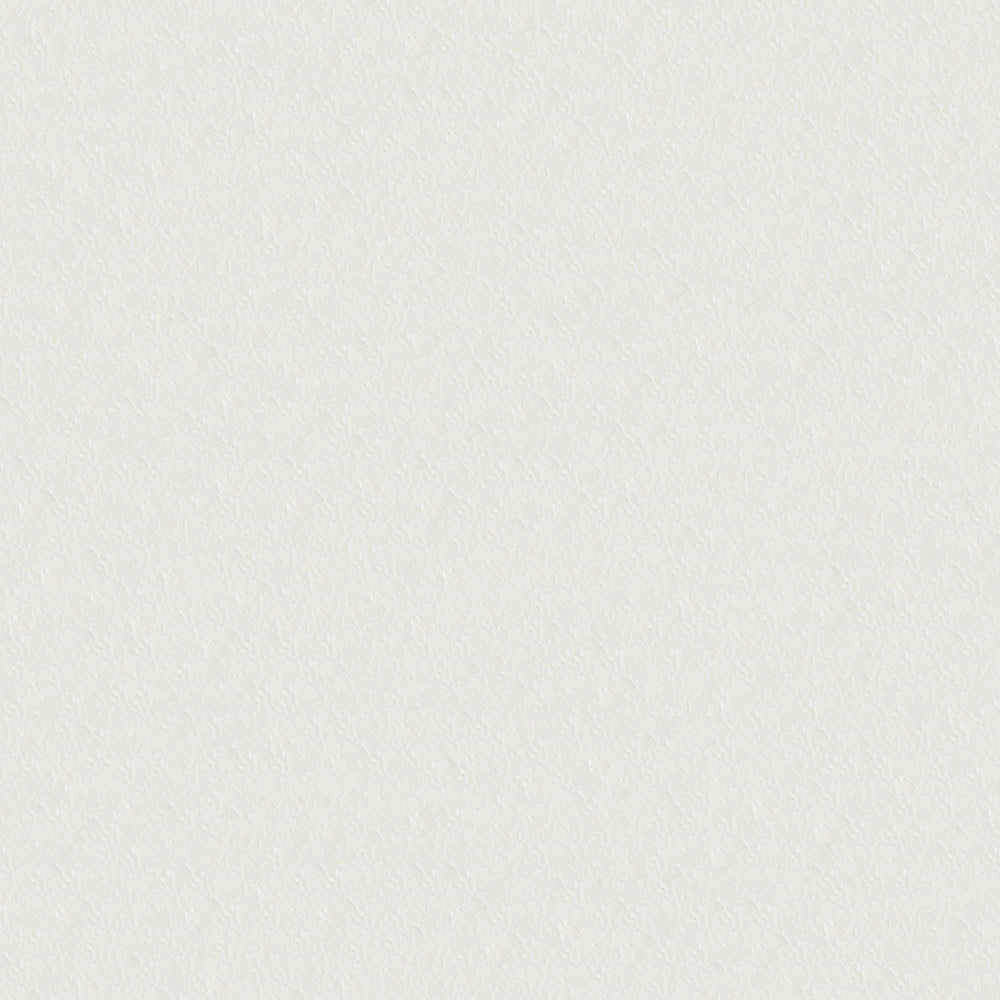 White solid fabric swatch on a cream textured studio background.