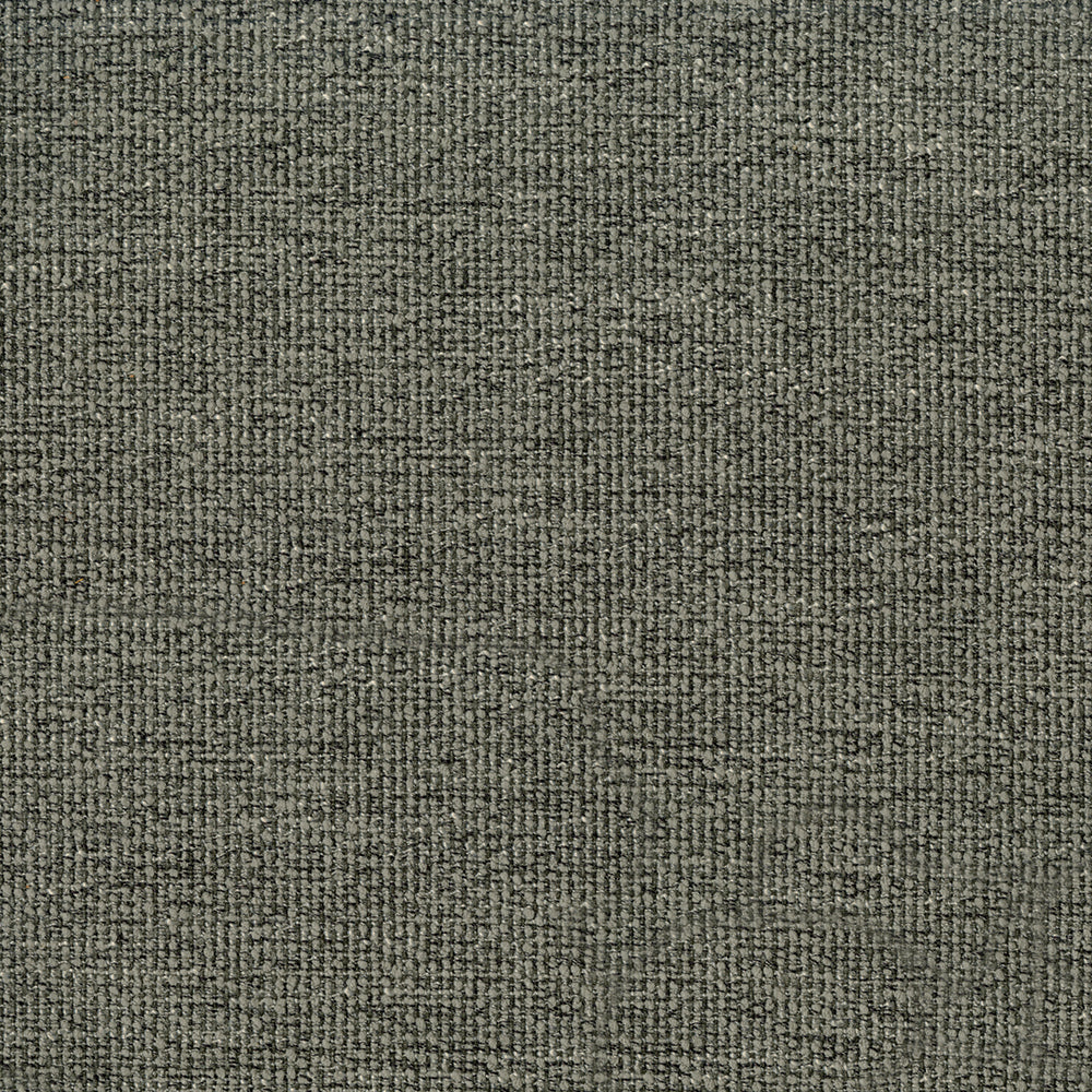 Grey woven upholstery fabric with a coarse textured weave; durable material for sofas or cushions.