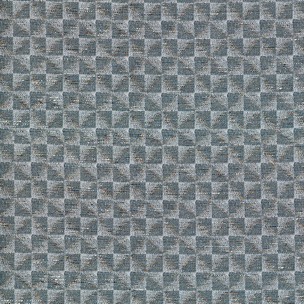Slate gray geometric fabric with a subtle textured surface.