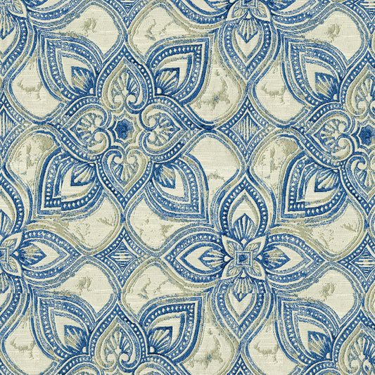 NICHOLASJOHN INC NJ-MARIBEL Indigo Botanical,Contemporary   Fabric - NJ25-2080