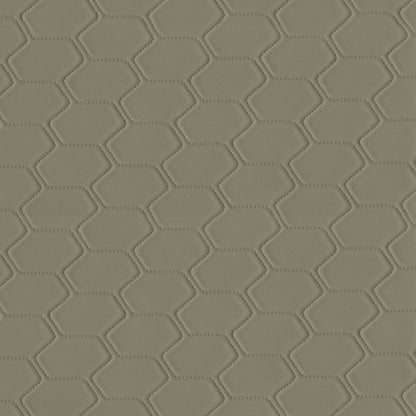 Beige fabric with a quilted hexagon honeycomb pattern and a mushroom-toned geometric texture.