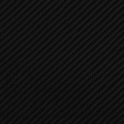 Black carbon fiber weave with diagonal pattern, high-tech glossy finish.