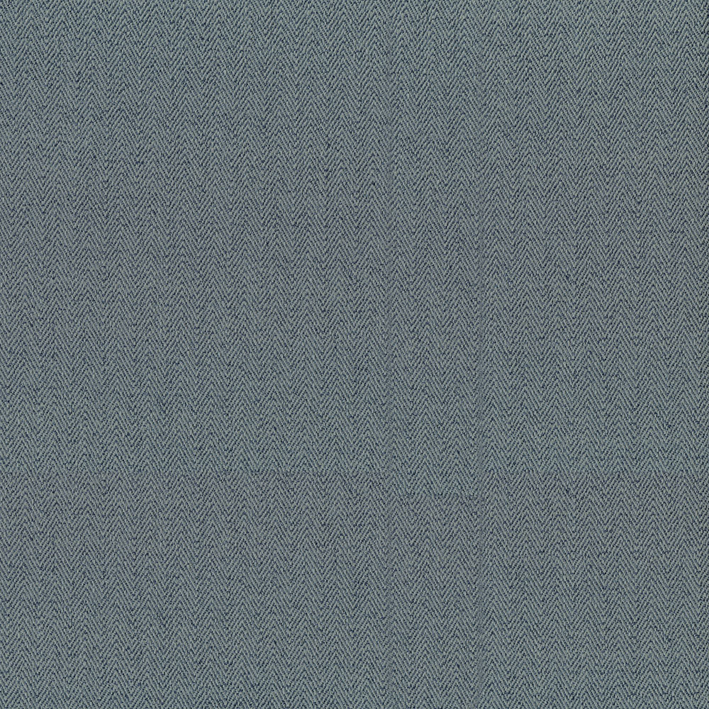 Blue-gray herringbone tweed fabric with subtle texture, suitable for clothing or upholstery.