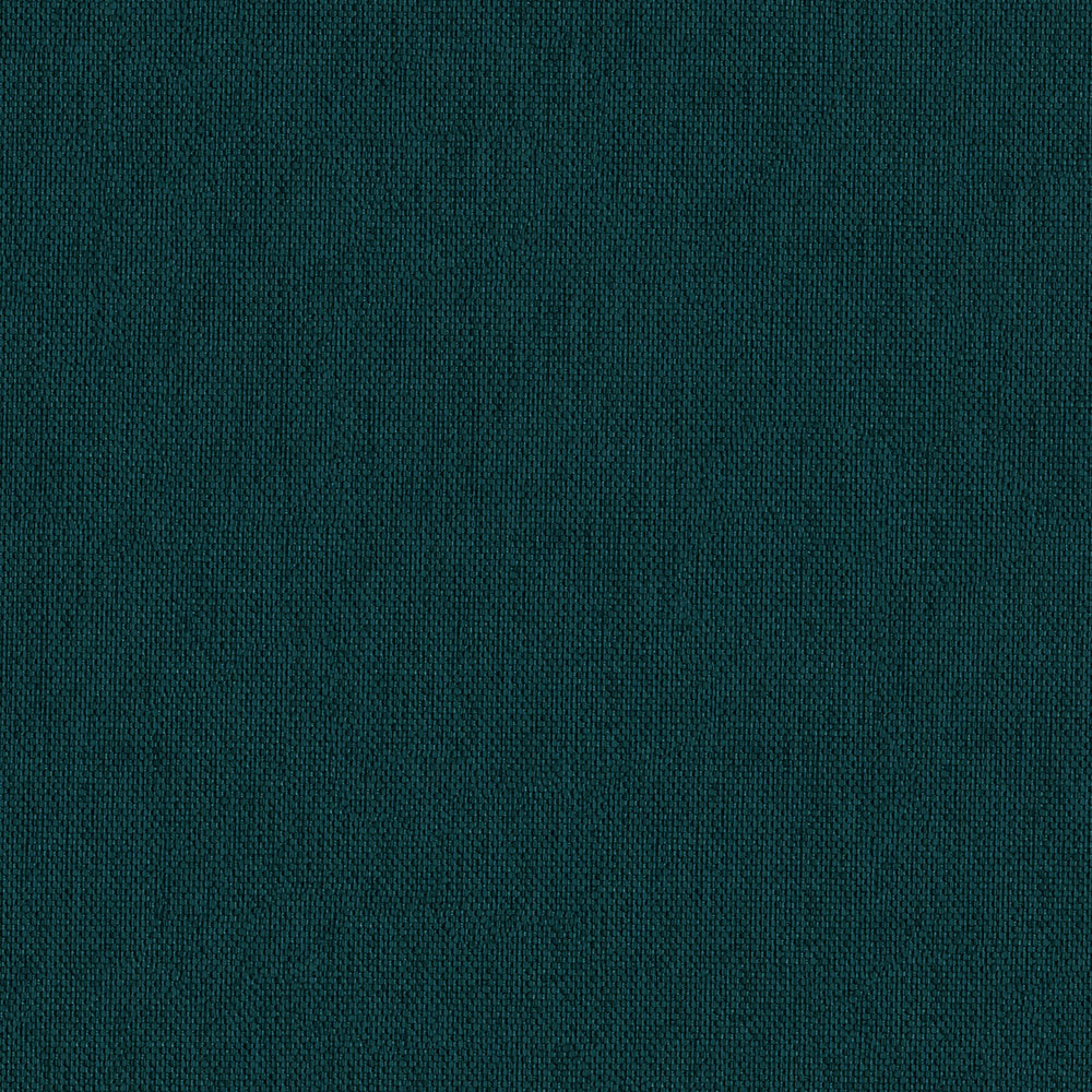 Teal woven fabric close-up with tight weave texture, likely upholstery or apparel material.