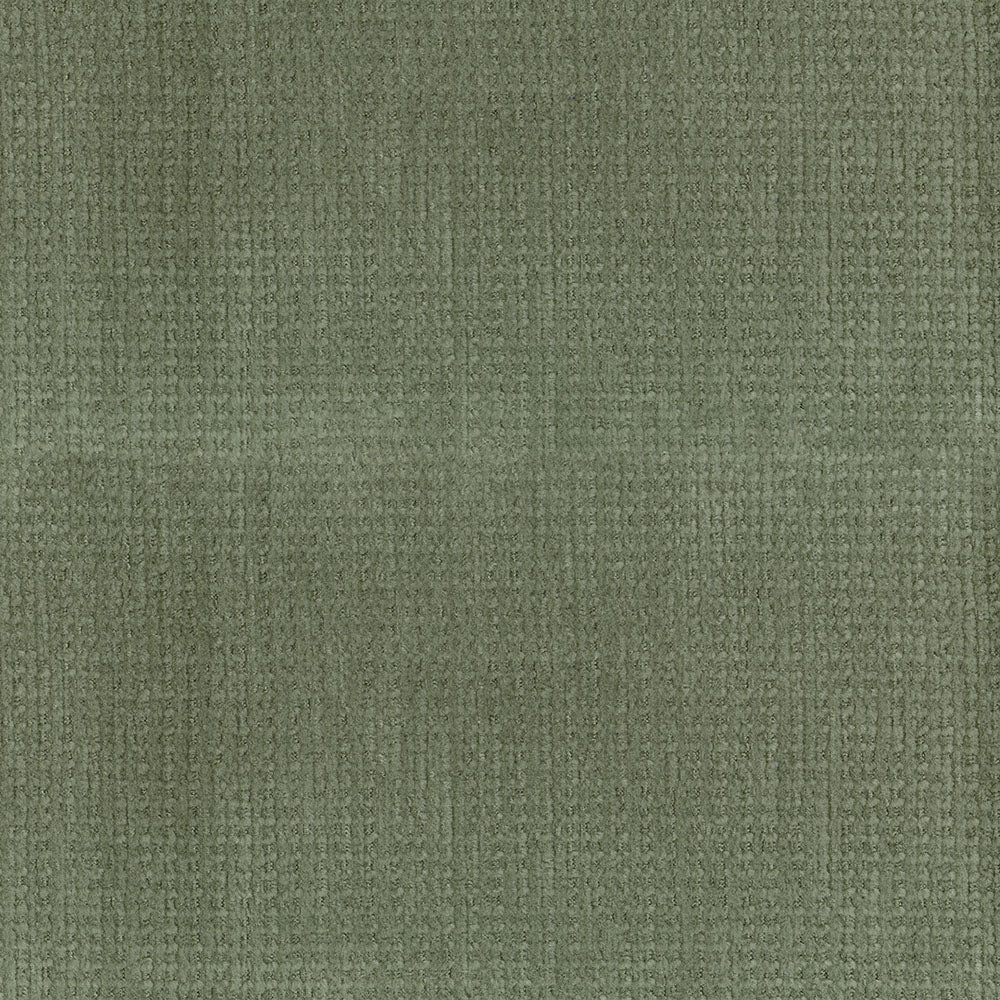Olive green textured fabric with a tight grid pattern and soft loop pile, suitable for upholstery or carpeting.