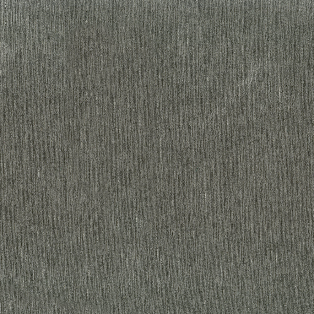 Gray textured fabric close-up with fine vertical ribs and soft, suede-like nap.