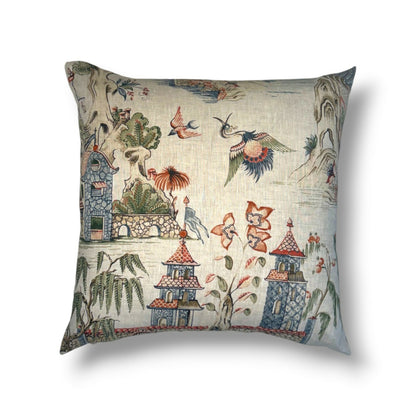 20" Thibaut Grand Palace – Taupe Scenic Linen Pillow Cover