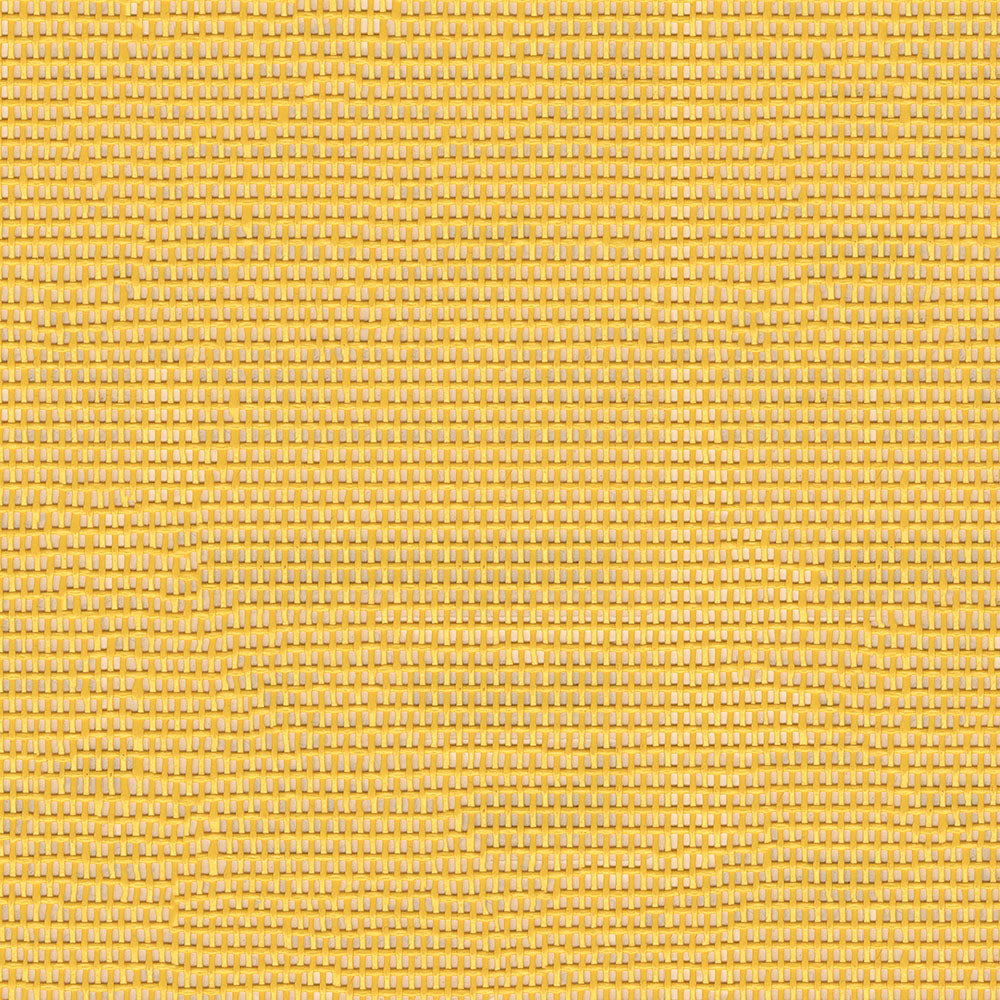 Mustard-yellow woven fabric with tight basket-weave texture.