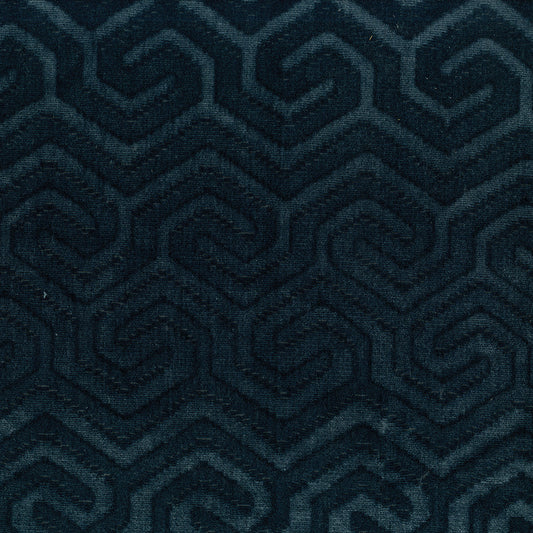 NICHOLASJOHN INC NJ-NATAL Petrol Geometric,Ikat,Velvet   Fabric - NJ25-3873