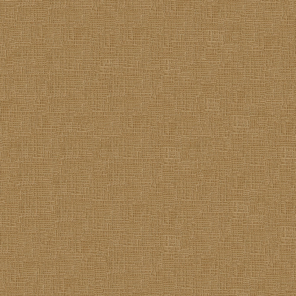 Mustard-brown woven fabric texture with subtle crosshatch, upholstery swatch for cushions or furniture.
