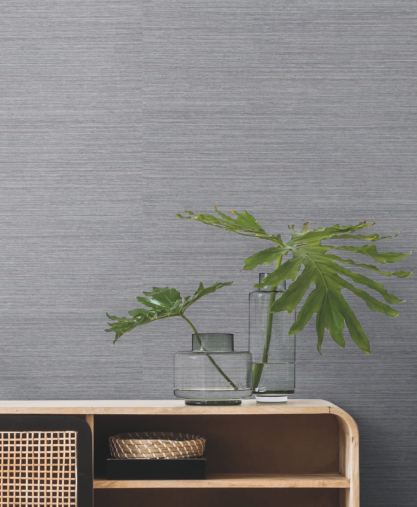 York Wallcoverings Classic Wovens Trousseau Lavender York High Performance Textile Wallcovering Traditional Weaves Greys  Wallpaper - 200-12