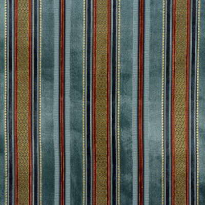 LEE JOFA VELVET STRIPES LIGHT BLUE,YELLOW,ORANGE   - 2004004.13.0