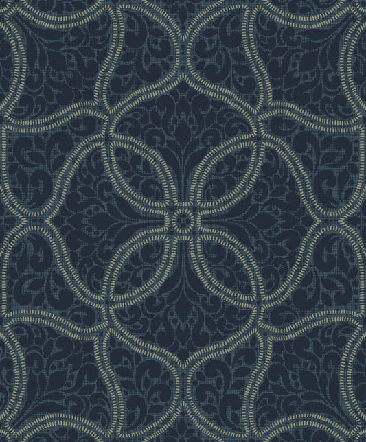 Etten Studios  Scroll Trail Geometric Transitional Navy , Silver   - 2010702