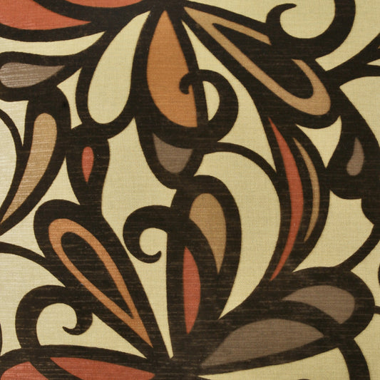 D.V. KAP HOME 2014-B-YARD Fanfare Fabric - Burgundy Floral  Brown   - Fanfare