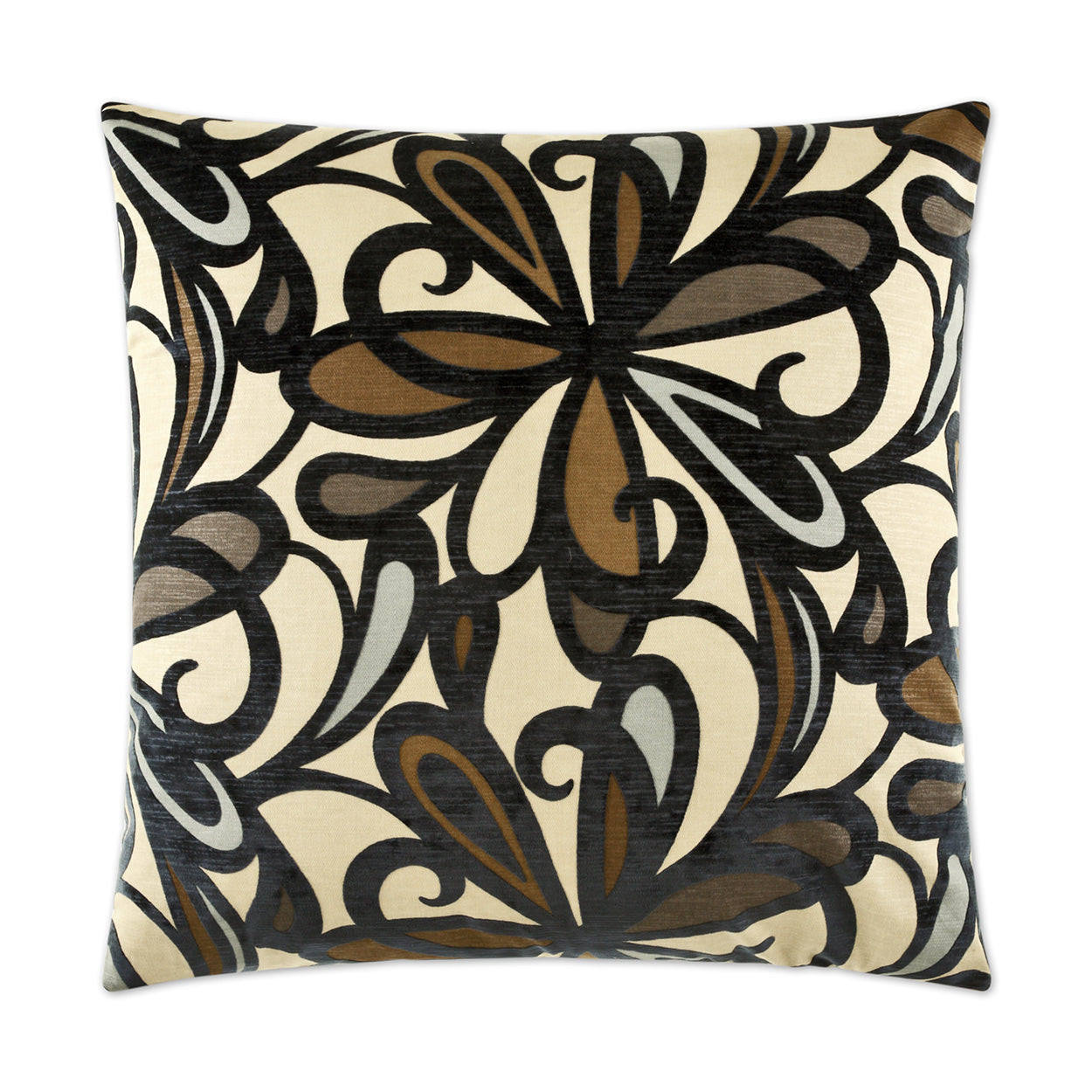 D.V. KAP HOME   24" x 24" Fanfare Pillow - Navy Floral    - 2014-N-2424