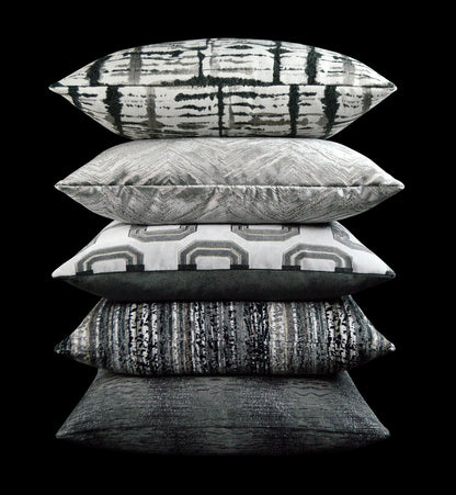 D.V. KAP HOME   24" x 24" Maddox Pillow - Charcoal Modern, Transitional, Abstract    - 3278-C-2424