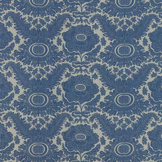 SCHUMACHER  RAOUL TEXTILES ANANAS BY RAOUL PRINTS PRINTS INDIGO   - 201U59