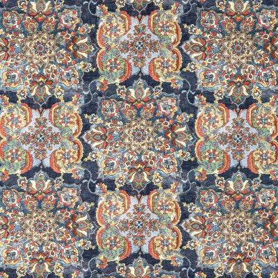 LEE JOFA PRINT DAMASK DARK BLUE,RUST,BLUE   - 2020220.524.0