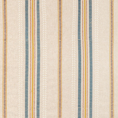 LEE JOFA EMBROIDERY STRIPES BLUE,RED,GOLD   - 2020223.514.0