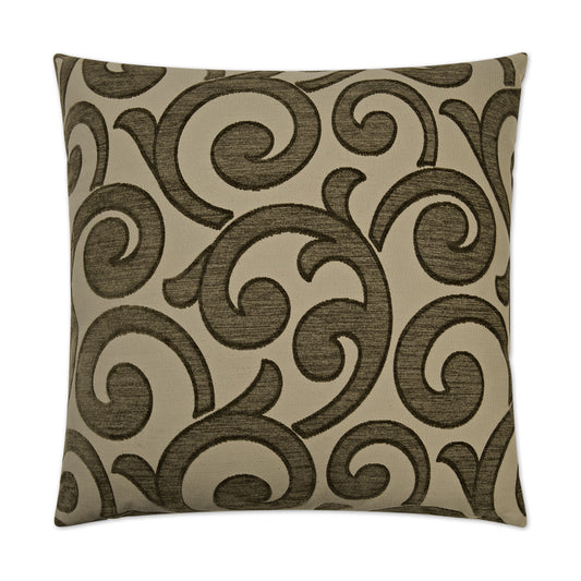 D.V. KAP HOME   24" x 24" Key Pillow - Taupe Traditional    - 2023-T-2424