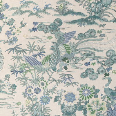 LEE JOFA PRINT BOTANICAL & FLORAL TEAL,BLUE,GREEN   - 2023139.353.0