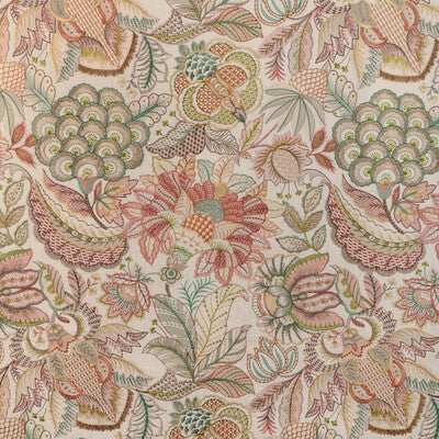 LEE JOFA EMBROIDERY BOTANICAL & FLORAL PINK,GREEN,LIGHT BLUE   - 2023145.73.0