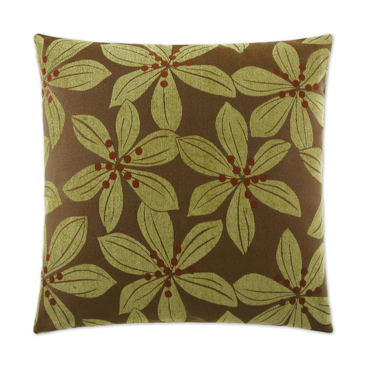 D.V. KAP HOME   24" x 24" Tropical Leaf Pillow - Green Floral    - 2027-G-2424