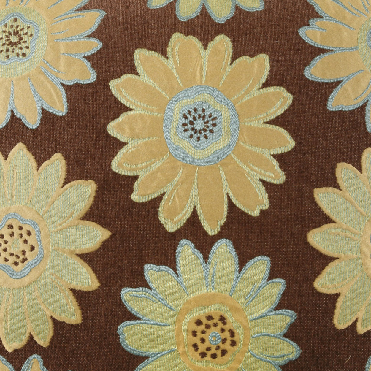 D.V. KAP HOME 2033-G-YARD Daisy May Fabric - Green Floral  Green, Brown   - Daisy May