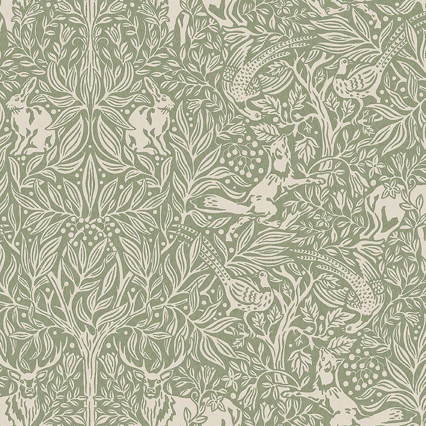 SCHUMACHER WALLCOVERING  CRAFT REVIVAL UNDER THE ELDER TREE   SAGE   - 2046