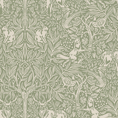 SCHUMACHER WALLCOVERING  CRAFT REVIVAL UNDER THE ELDER TREE   SAGE   - 2046