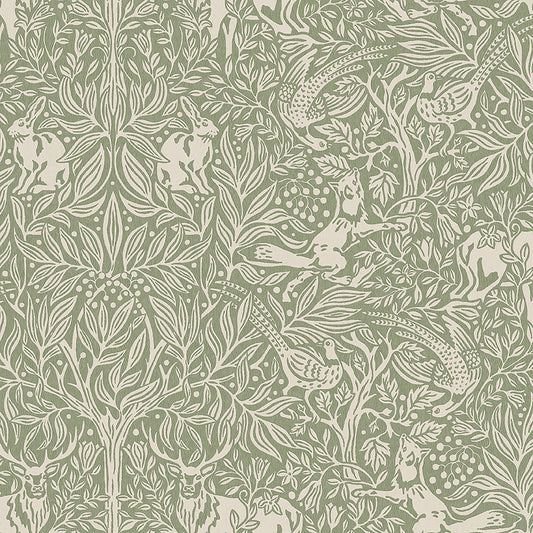 SCHUMACHER WALLCOVERING  CRAFT REVIVAL UNDER THE ELDER TREE   SAGE   - 2046