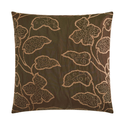 D.V. KAP HOME   24" x 24" Lyric Pillow - Chocolate Floral    - 2049-C-2424
