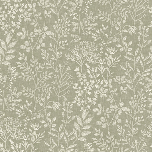 GALERIE WALLCOVERINGS Karuna Branched, Leaves, All-over   Green   - KR205003