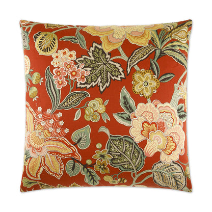 D.V. KAP HOME   24" x 24" Augustus Pillow - Red Floral    - 2056-R-2424
