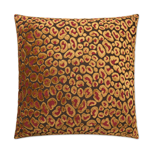 D.V. KAP HOME   24" x 24" Cheetah Pillow - Ruby Animal    - 2076-R-2424