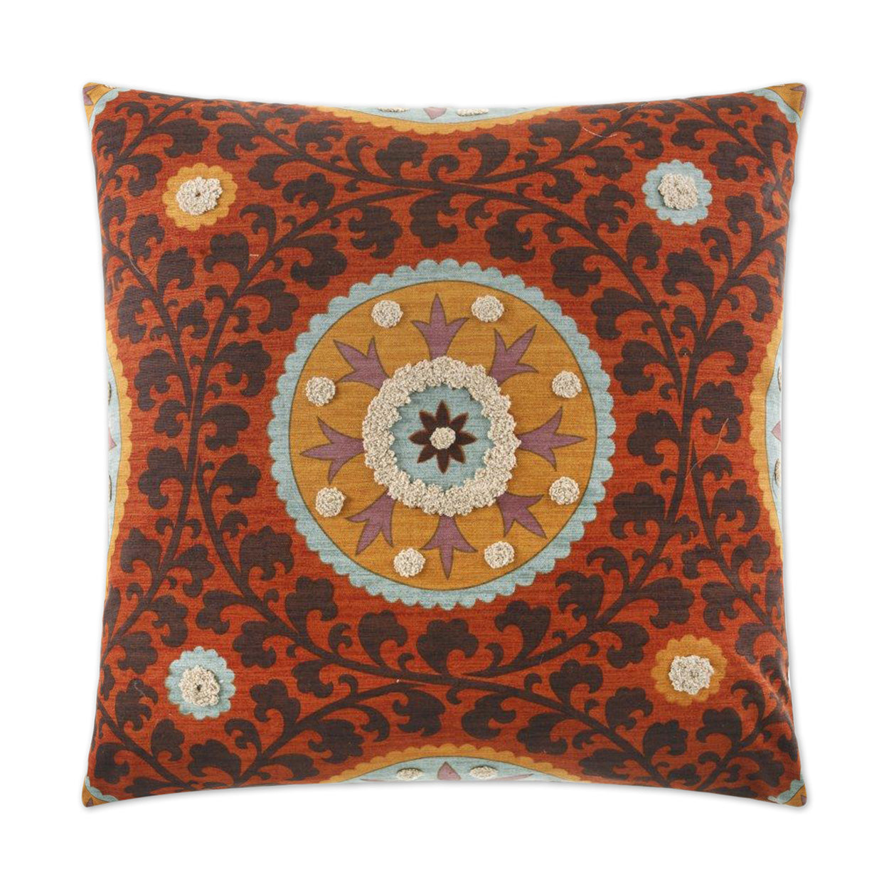 D.V. KAP HOME   24" x 24" Tribal Thread Floral    - 2077-R-2424
