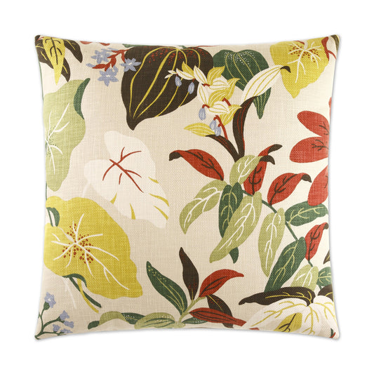 D.V. KAP HOME   24" x 24" Fabriano Pillow - Natural Floral    - 2080-N-2424