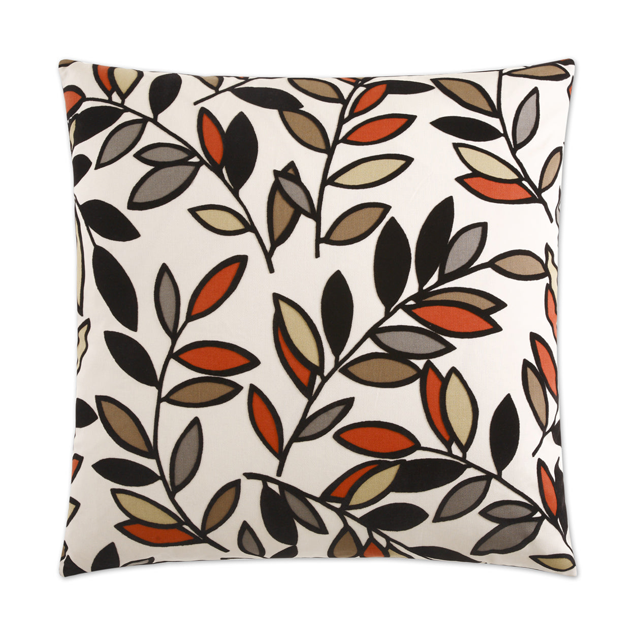 D.V. KAP HOME   24" x 24" Kirby Pillow - Ebony Floral    - 2081-E-2424