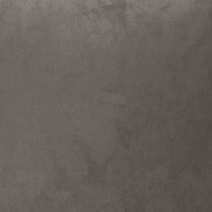 Grey suede-like fabric pillow with a mottled texture and a soft matte finish; 24" x 24" square decorative pillow.