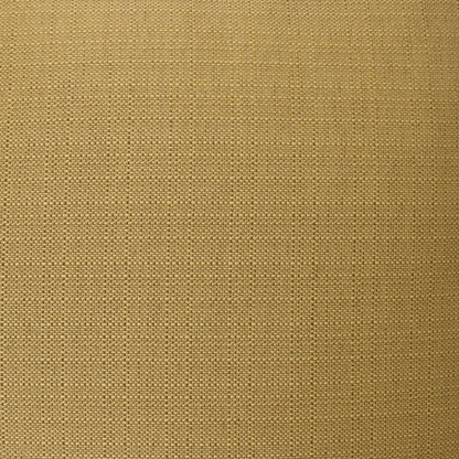 Pillow covered in warm golden beige woven fabric with a fine grid pattern; wheat solid color.