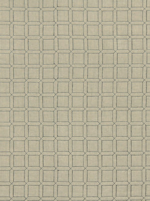 Beige textile with a repeating outlined-square grid creating a subtle geometric pattern; ideal for upholstery or drapery.