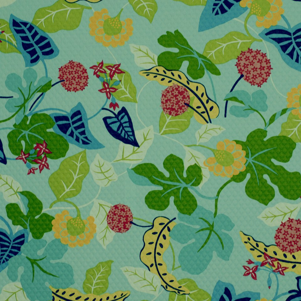 Robert Allen @ Home Baja Floral Em | Turquoise  Drapery     - 210233