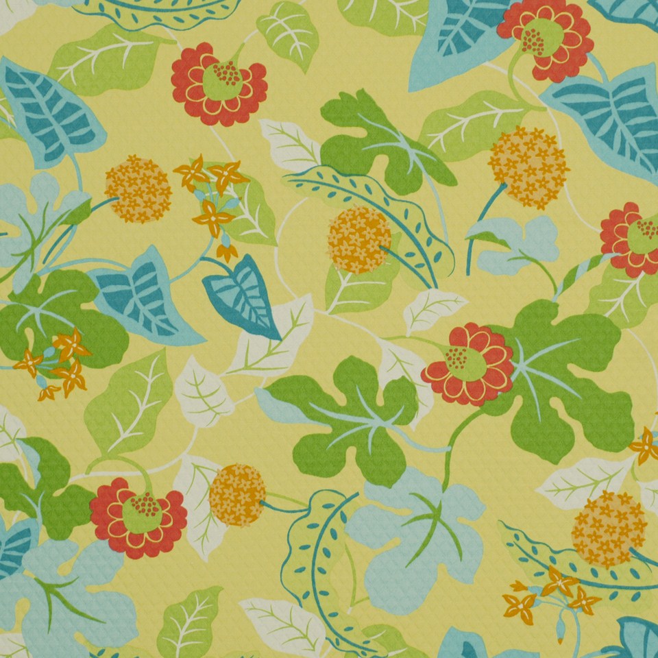 Robert Allen @ Home Baja Floral Em | Lemon  Drapery     - 210234